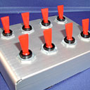 A retro-style control panel module.